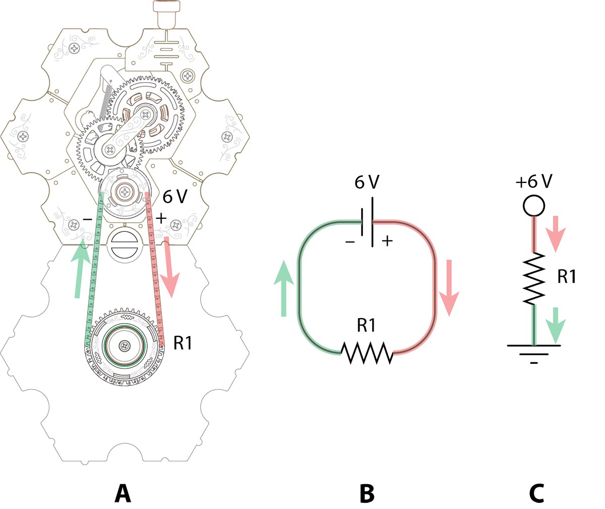 A basic spintronic circuit and its equivalent electronic circuit
